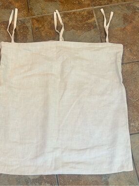 IKEA Pillow Shams 100% Ramie Set of 4 Cream Striped 24x26"